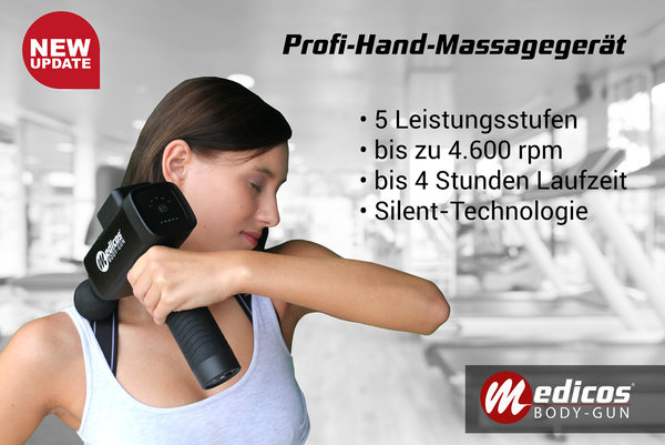 medicos BodyGun Pro Handmassagegerät (inkl. 2. Batteriegriff)